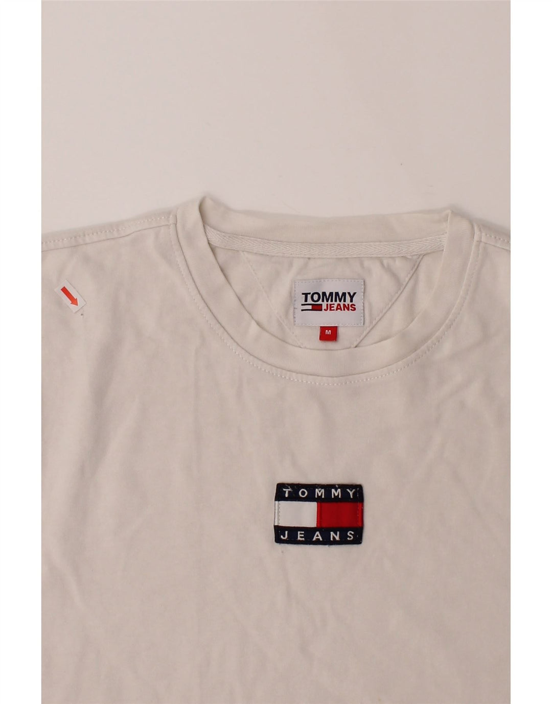 TOMMY HILFIGER Mens T-Shirt Top Medium Off White Cotton Vintage Tommy Hilfiger and Second-Hand Tommy Hilfiger from Messina Hembry 