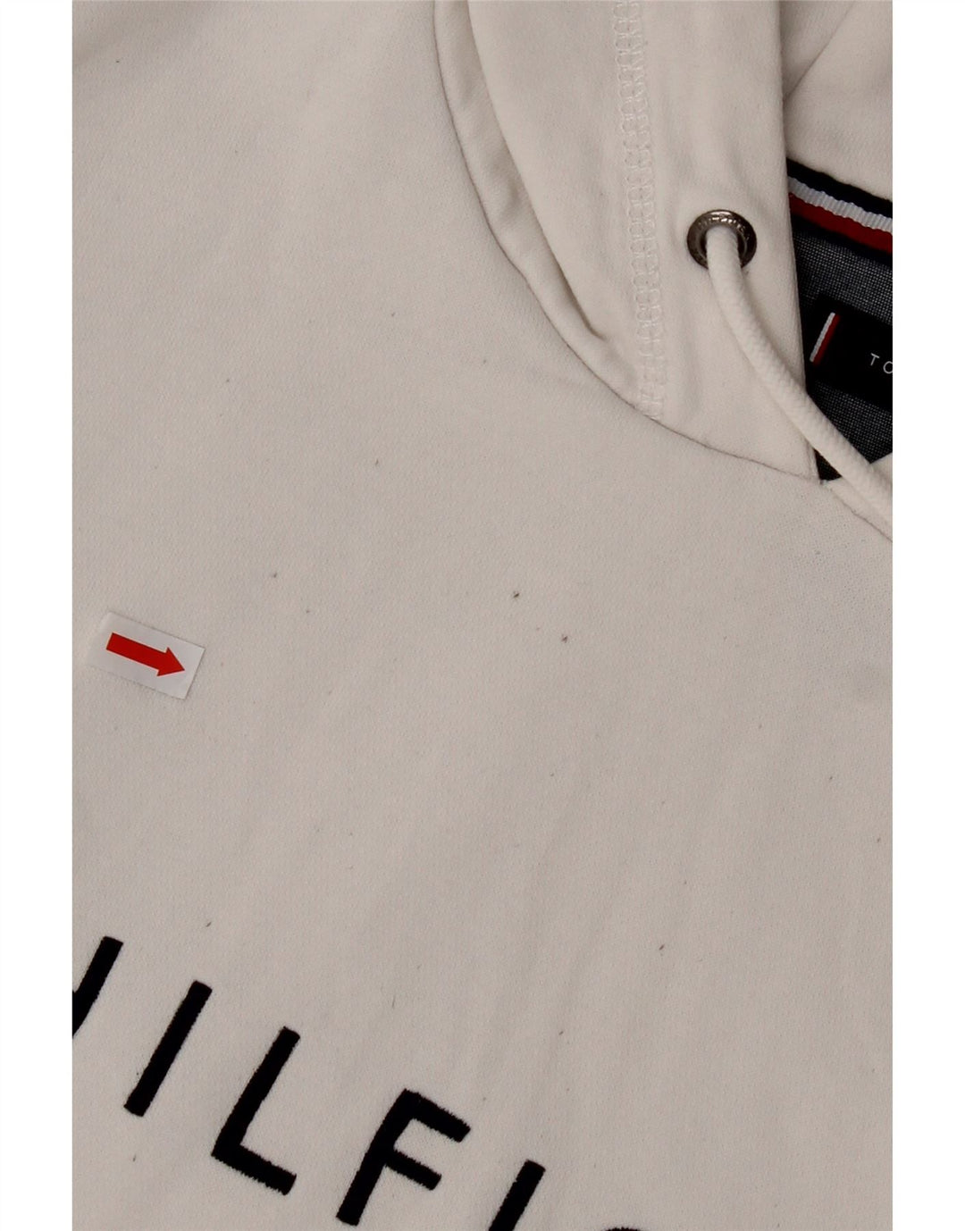 Suéter masculino com capuz gráfico TOMMY HILFIGER grande algodão branco