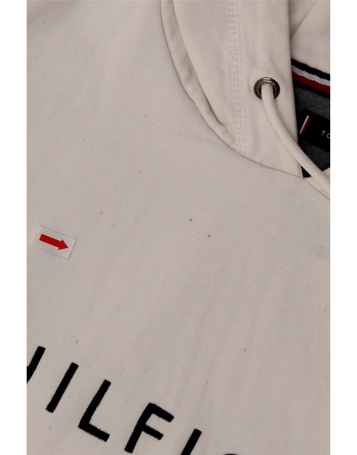 Suéter masculino com capuz gráfico TOMMY HILFIGER grande algodão branco