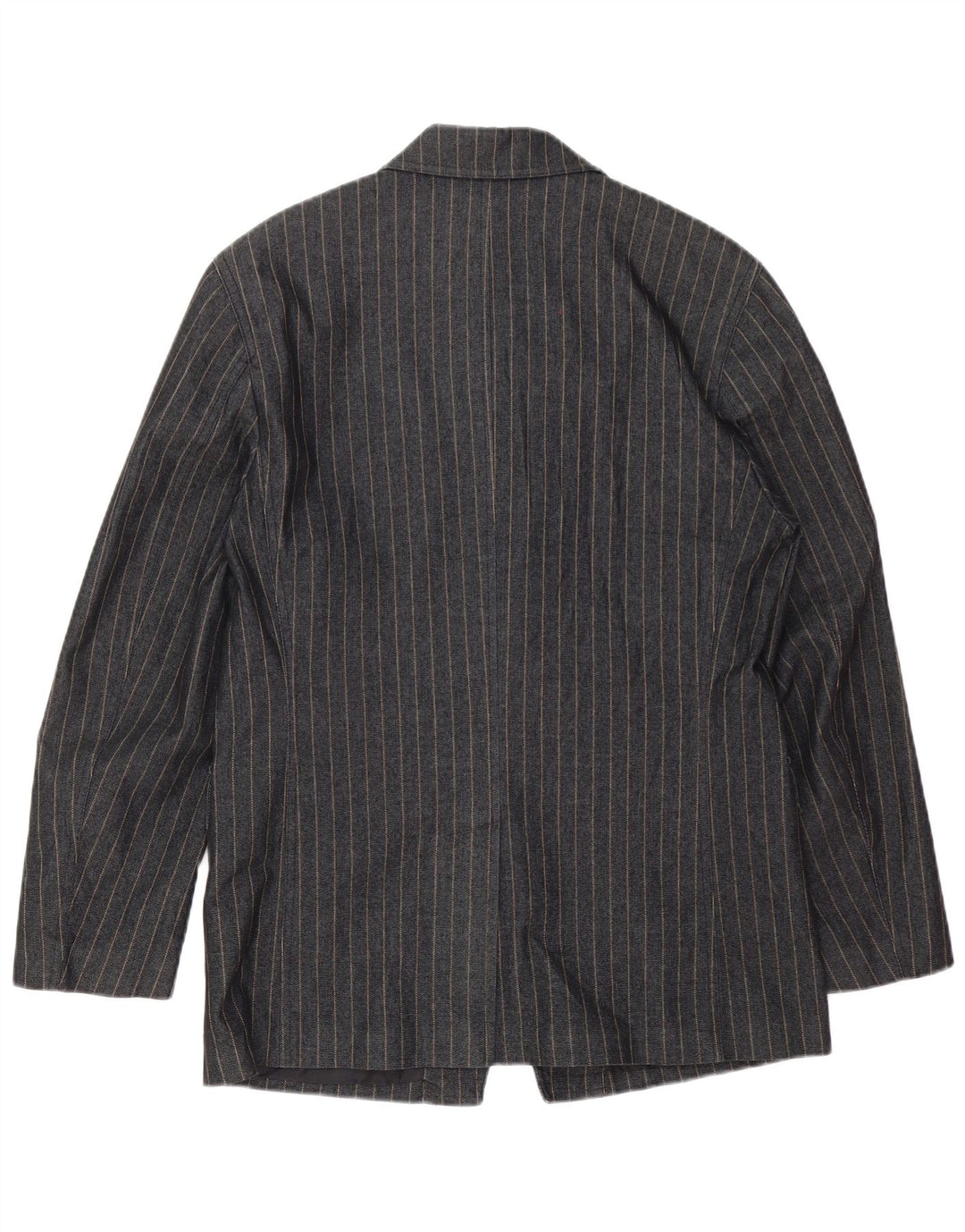 Zara Jaqueta Blazer Masculina UK 38 Algodão Listrado Cinza Médio
