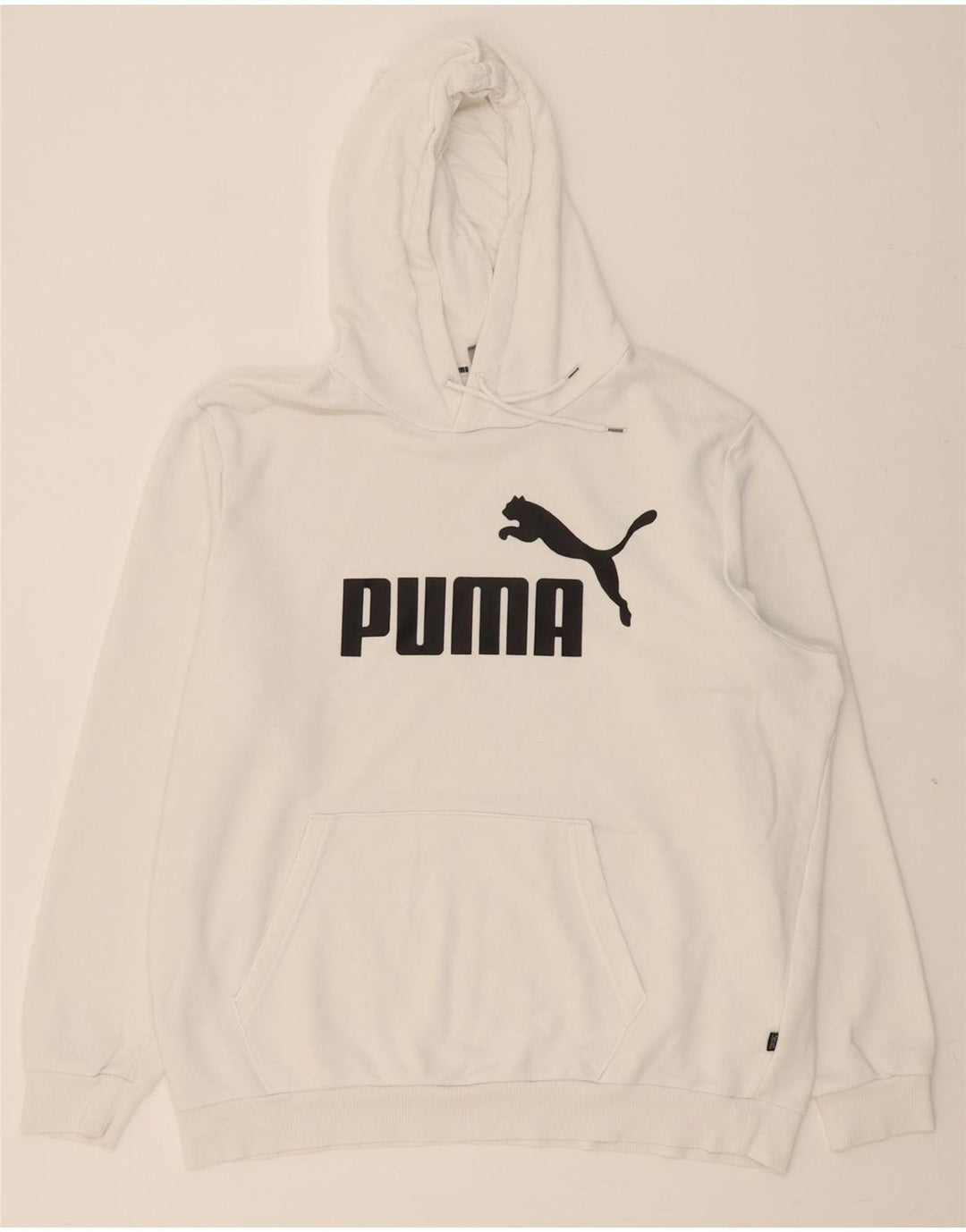 PUMA Mens Graphic Hoodie Jumper XL White Cotton Vintage Puma and Second-Hand Puma from Messina Hembry 