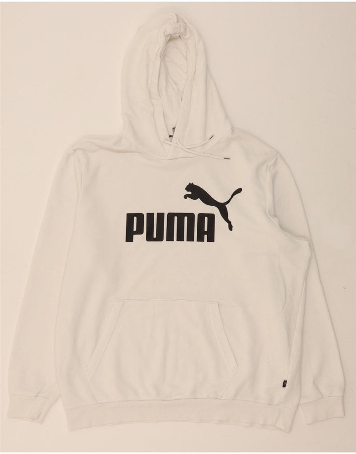 PUMA Mens Graphic Hoodie Jumper XL White Cotton Vintage Puma and Second-Hand Puma from Messina Hembry 