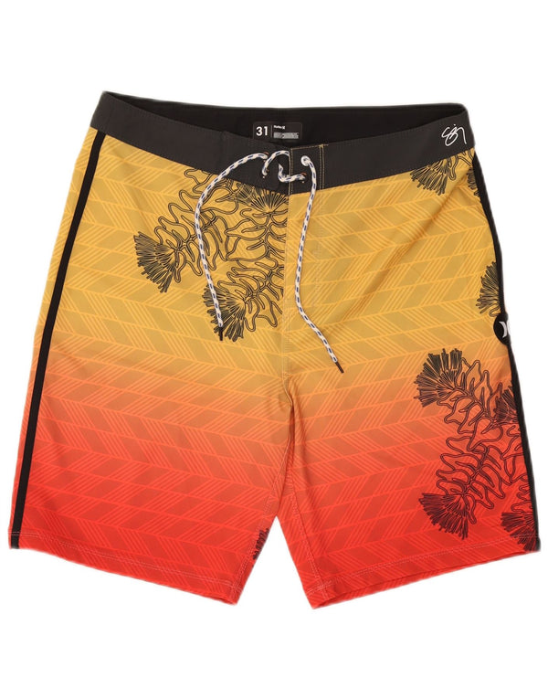 Shorts de natação masculino HURLEY poliéster floral amarelo médio