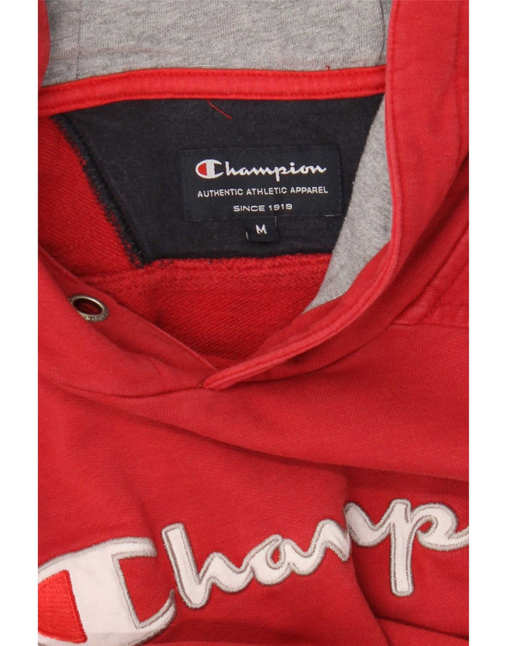 Jumper com capuz gráfico masculino Champion médio vermelho colorblock