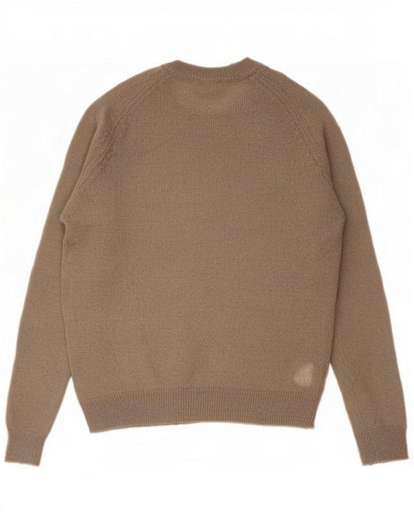 Suéter feminino Zara com gola canoa UK 14 acrílico cáqui médio