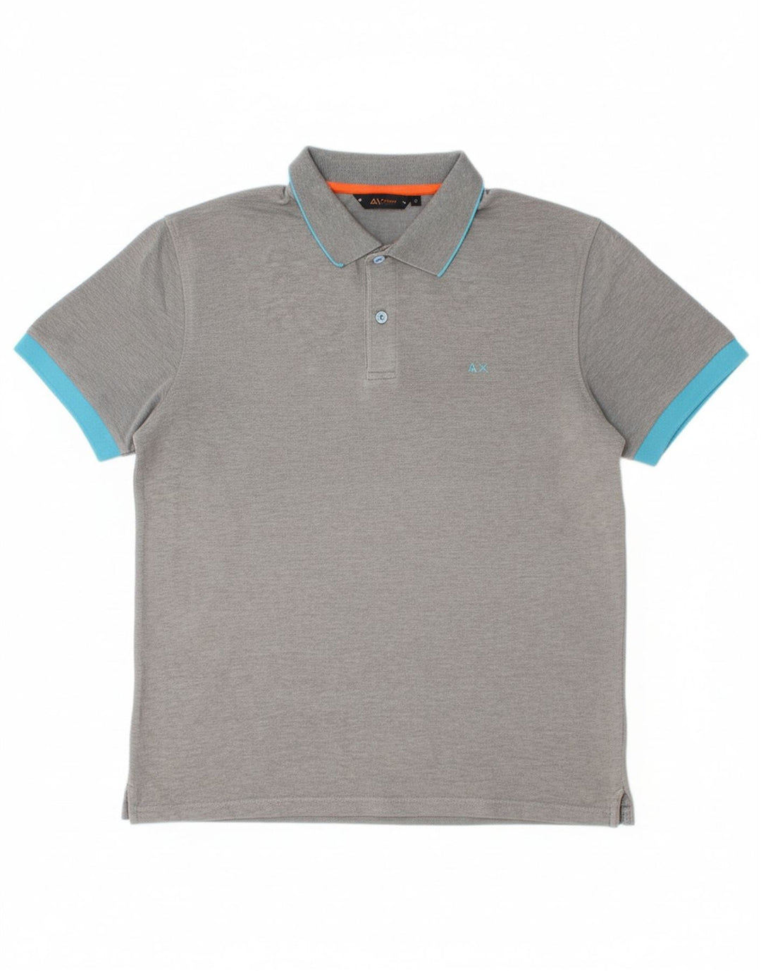 Camisa polo masculina SUN68 algodão cinza médio