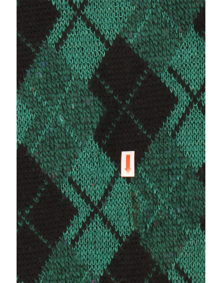 Suéter masculino vintage com gola redonda IT 48 Verde Médio Argyle/Diamante