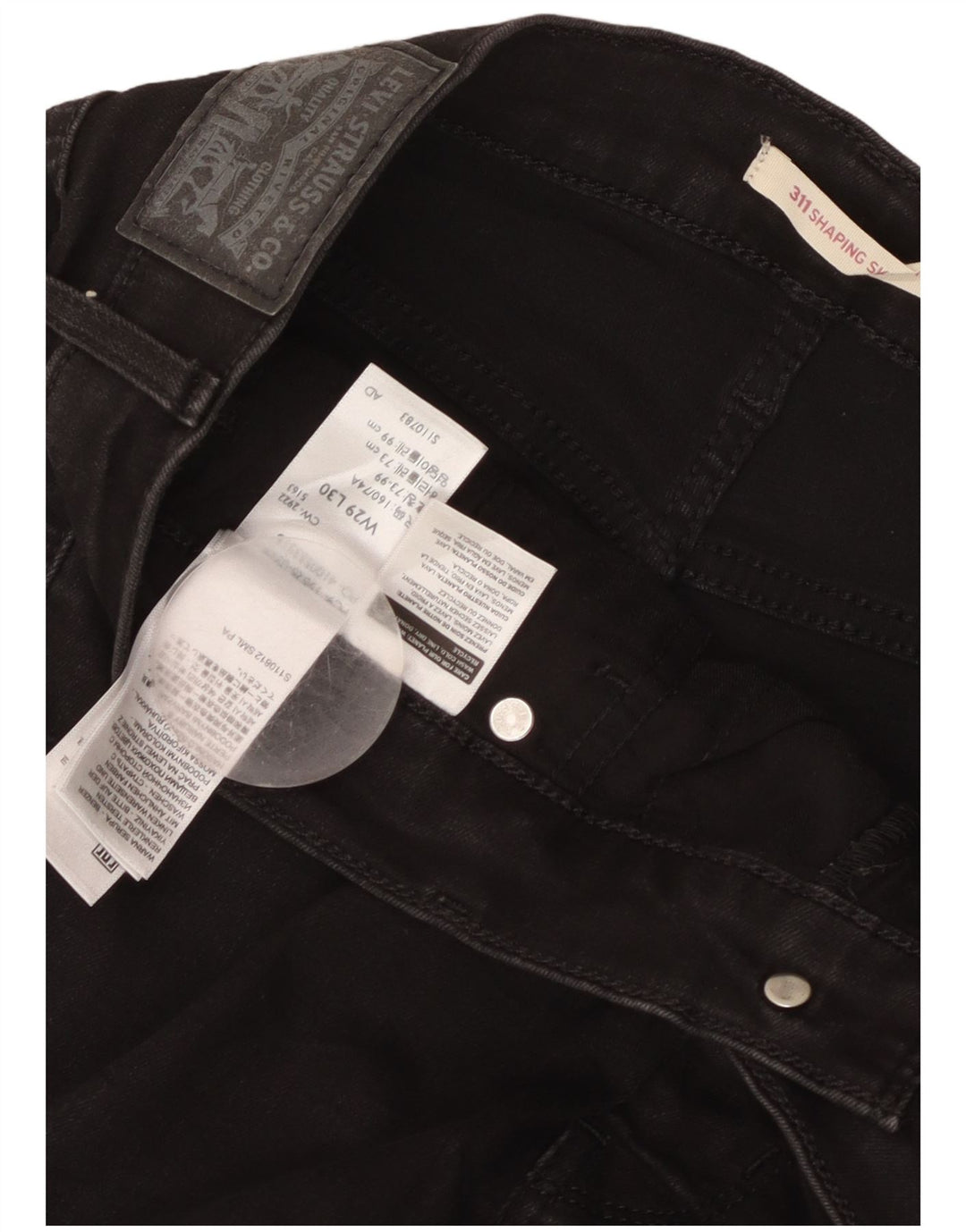 Calça jeans feminina Levi's 311 Shaping Skinny W29 L30 algodão preto