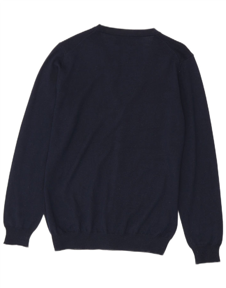 Suéter cardigã masculino Marks & Spencer pequeno azul marinho acrílico