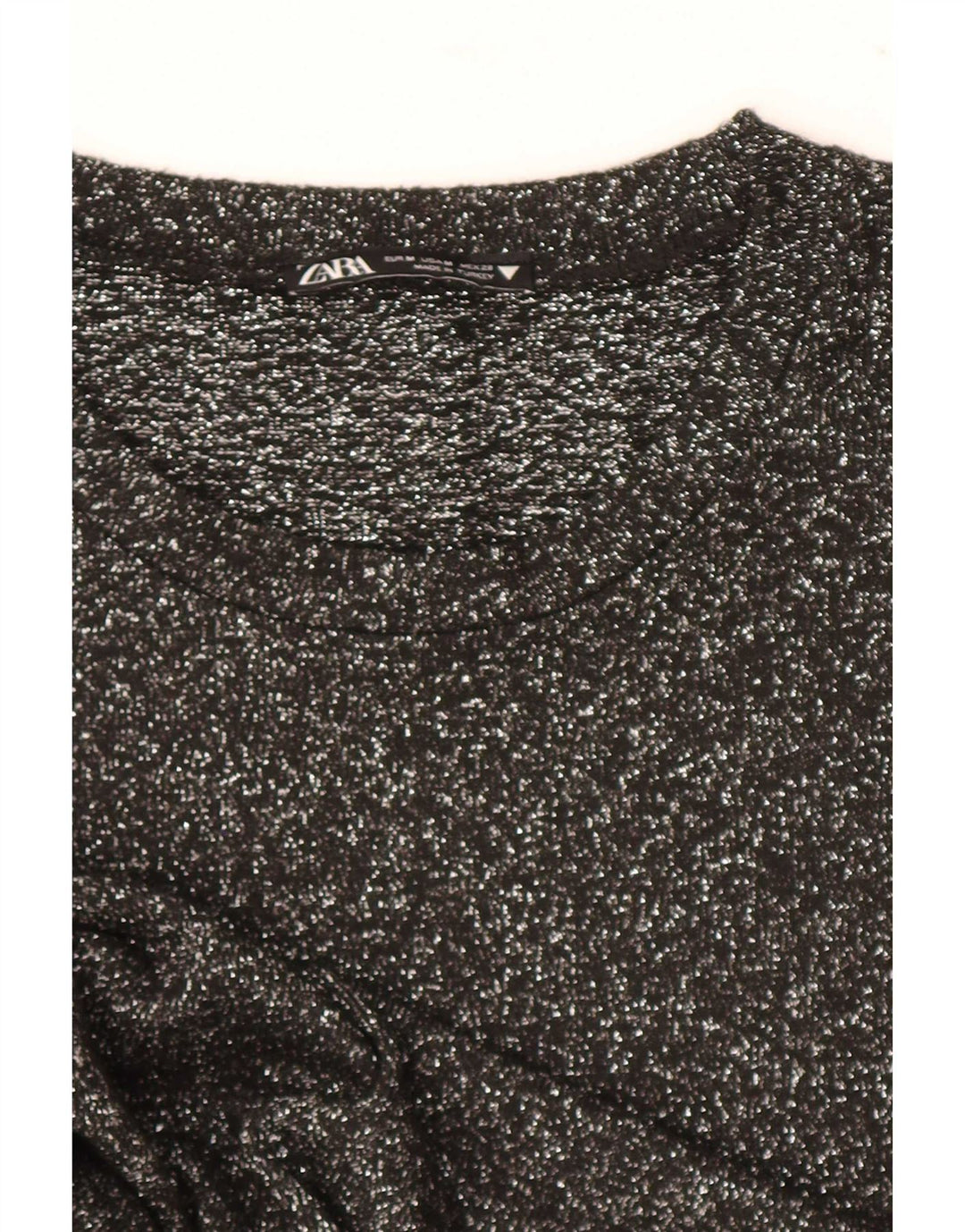 Top feminino Zara manga comprida UK 12 médio preto