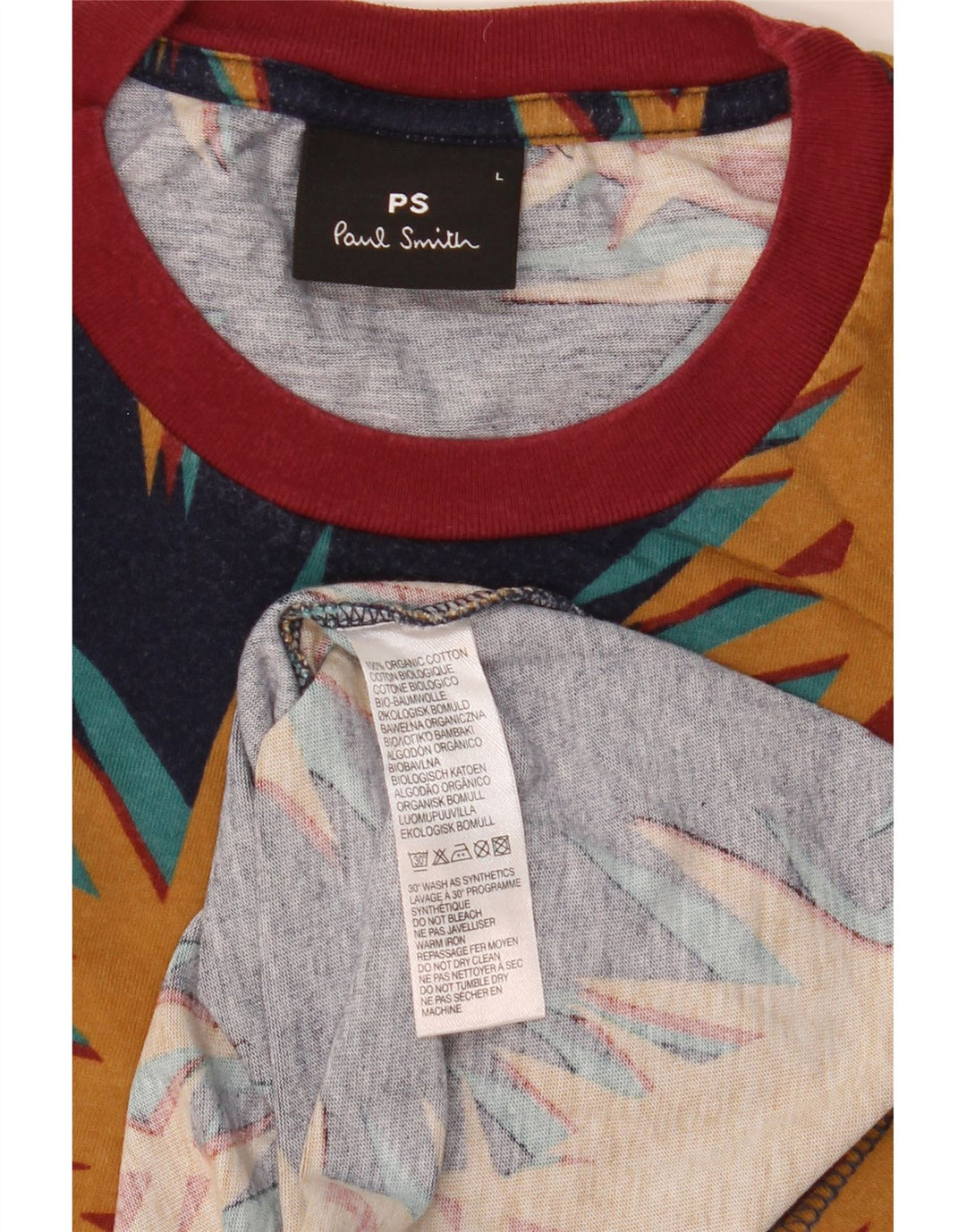 Camiseta masculina Paul Smith com padrão abstrato gráfico grande multicolorida