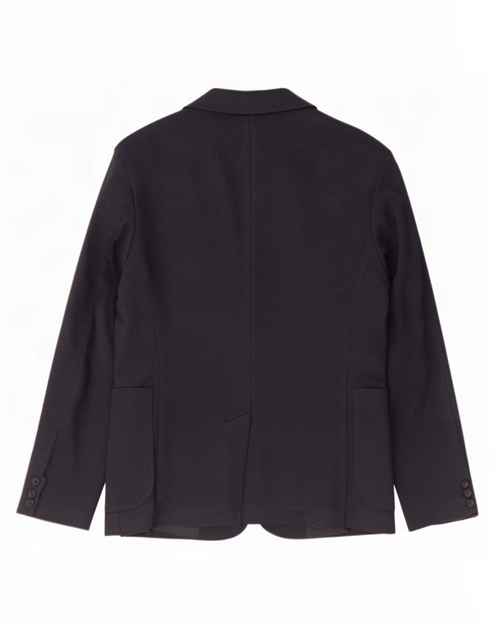 Jaqueta blazer masculina Zara com 2 botões UK 36 poliéster azul marinho pequeno