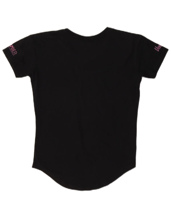 Hard Rock Cafe Womens Pinktober Graphic T-Shirt Top UK 6 XS Navy Blue
