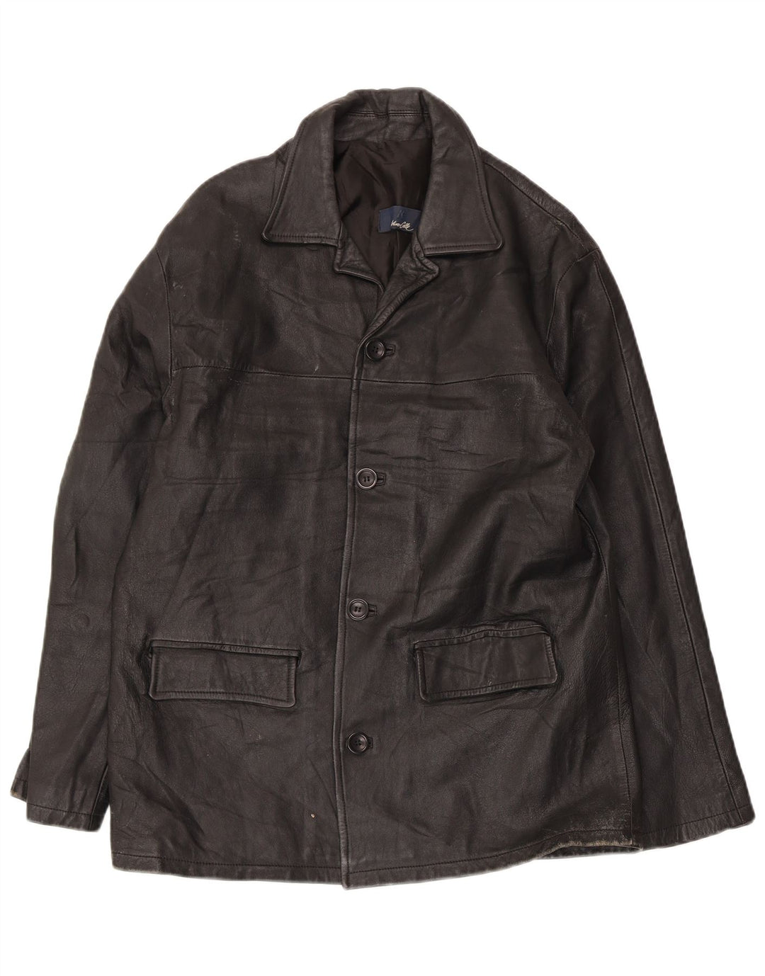 Jaqueta de couro masculina Arturo Calle Reino Unido 40 grande couro preto
