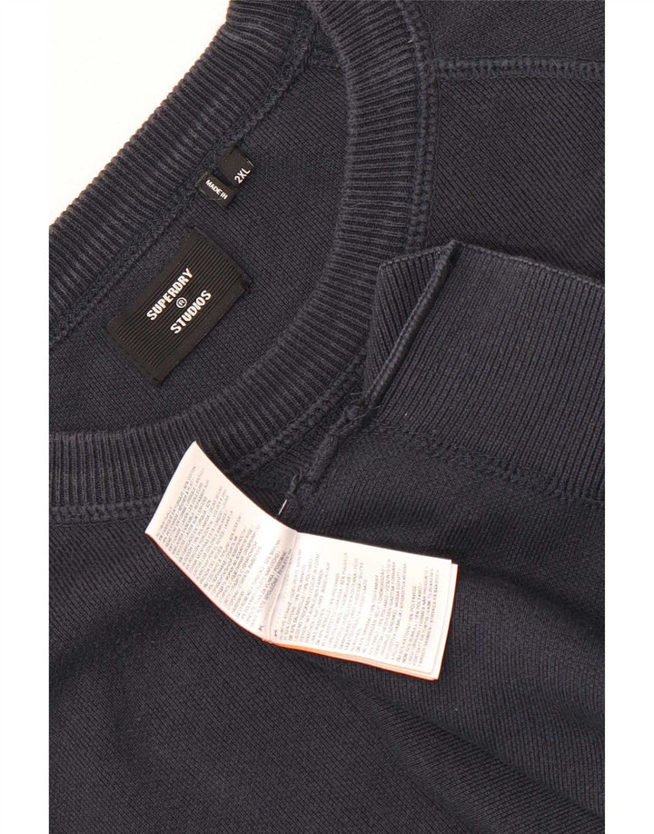 Superdry moletom masculino jumper 2XL algodão azul marinho