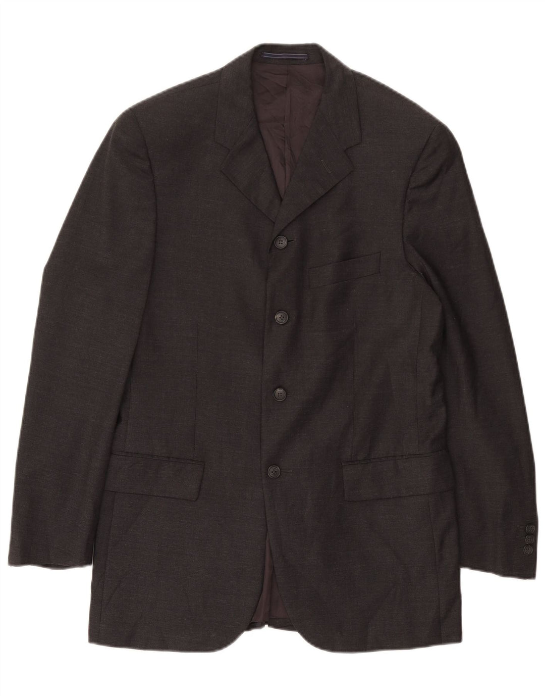 Trussardi Jaqueta masculina Longline 4 botões Blazer IT 48 cinza médio