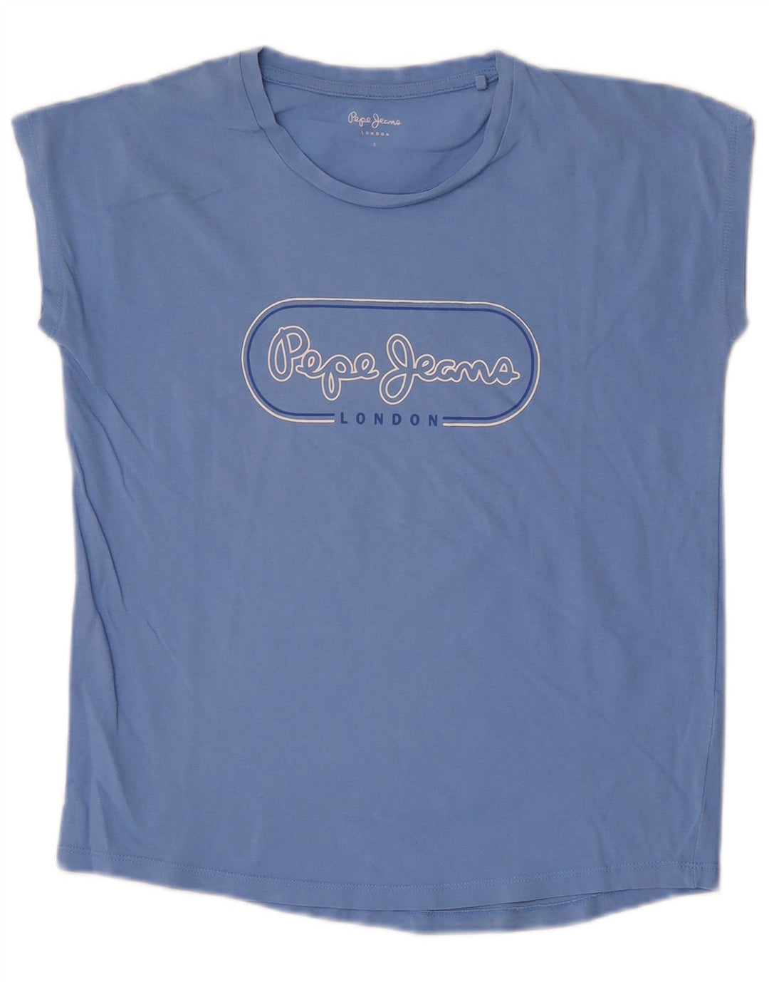 Camiseta feminina PEPE Jeans com estampa gráfica pequena azul