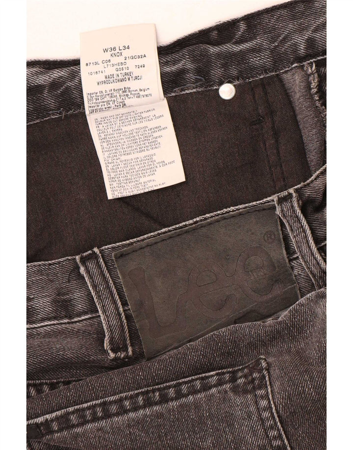 Lee Mens Knox Straight Jeans W36 L32 Algodão Cinza