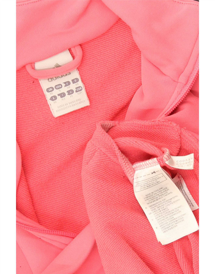 Adidas Womens Tracksuit Top Jacket UK 10 Pequeno Rosa Poliéster
