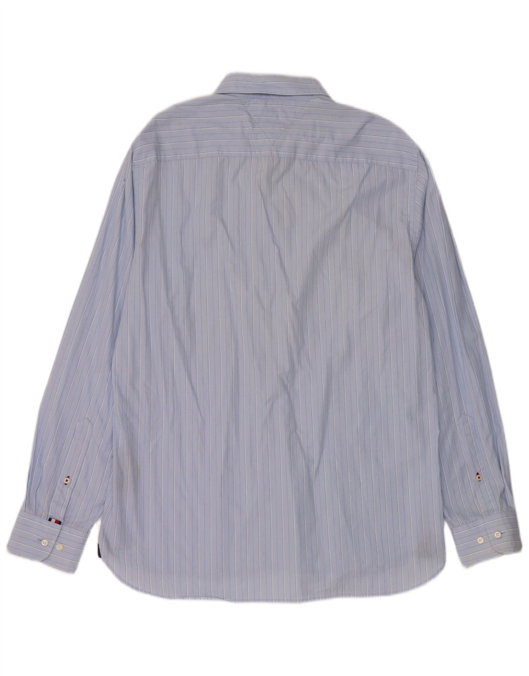 Camisa masculina Tommy Hilfiger Regular Fit grande algodão listrado azul