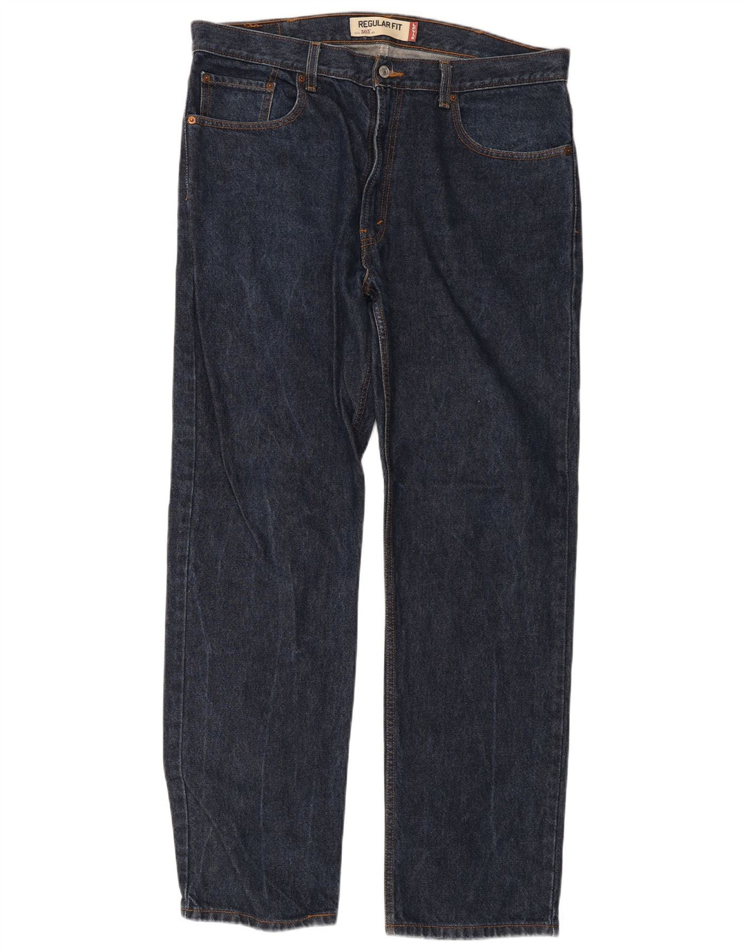 Calça jeans masculina Levi's 505 Regular Fit Straight W38 L34 Azul Marinho Algodão