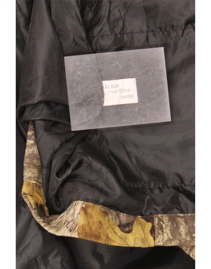 Colete masculino VINTAGE com estampa abstrata UK 44 2XL poliéster colorblock marrom