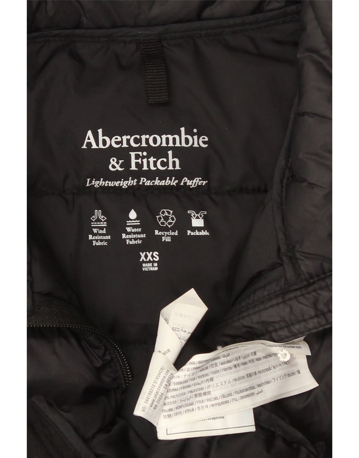 Jaqueta acolchoada feminina Abercrombie & Fitch UK 2 2XS poliéster preto