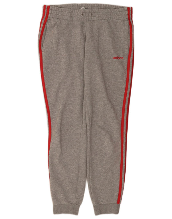 Calças de treino femininas Adidas Joggers UK 12/14 cinza médio algodão