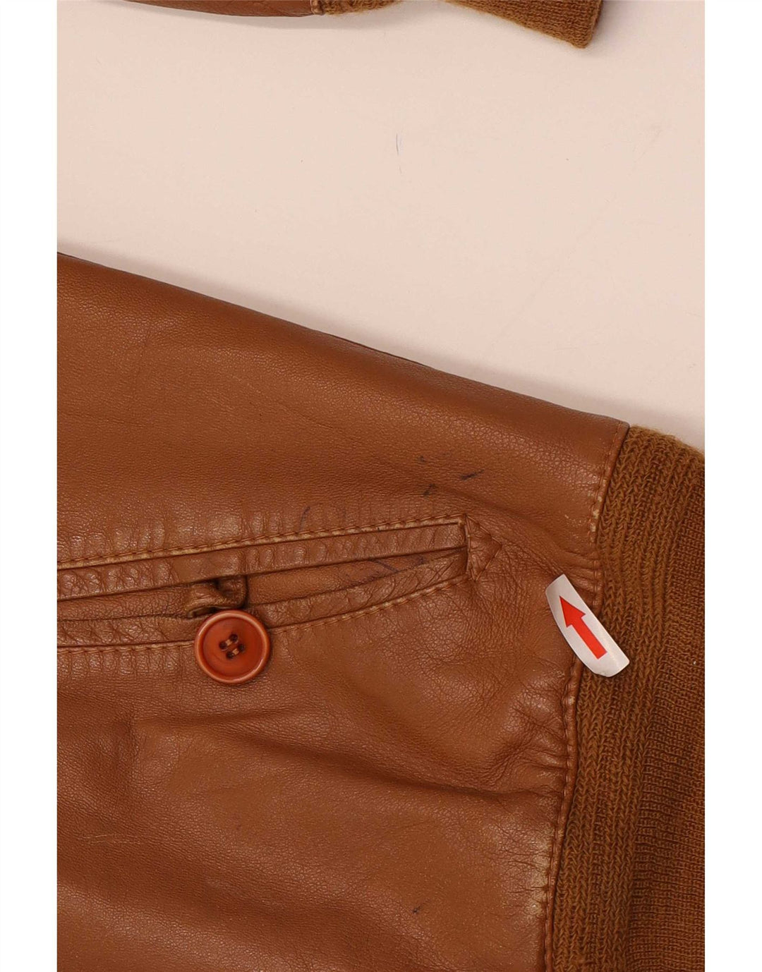 Jaqueta de couro masculina vintage UK 38 marrom médio
