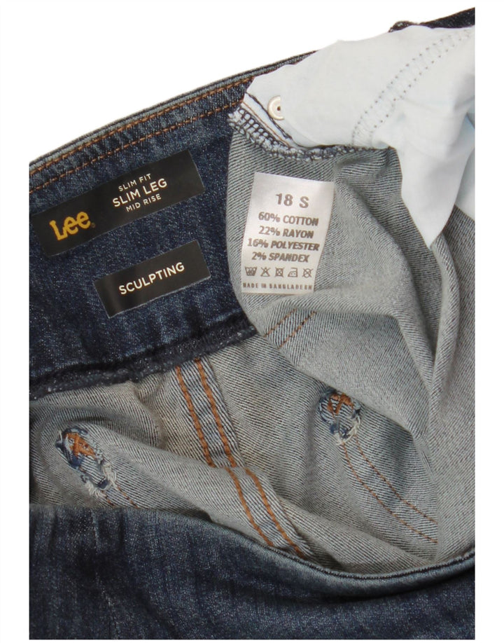 LEE Jeans feminino esculpido de cintura média slim US 18 2XL W36 L29 azul marinho