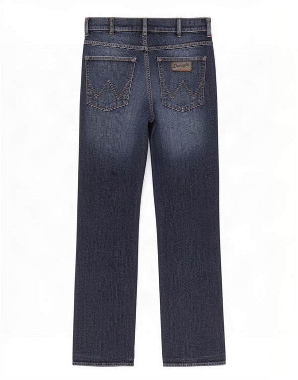 Wrangler Mens Pittsboro Bootcut Jeans W32 L32 Navy Blue Cotton
