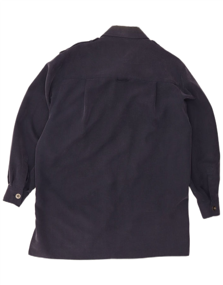 Sobretudo feminino Jaeger UK 14 médio azul marinho modal