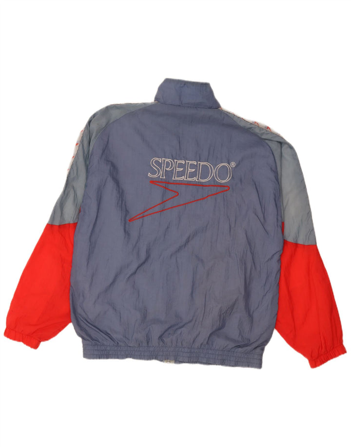 Jaqueta masculina de agasalho gráfico Speedo grande azul colorido em nylon