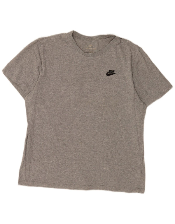 Camiseta masculina Nike Top cinza médio manchado de algodão