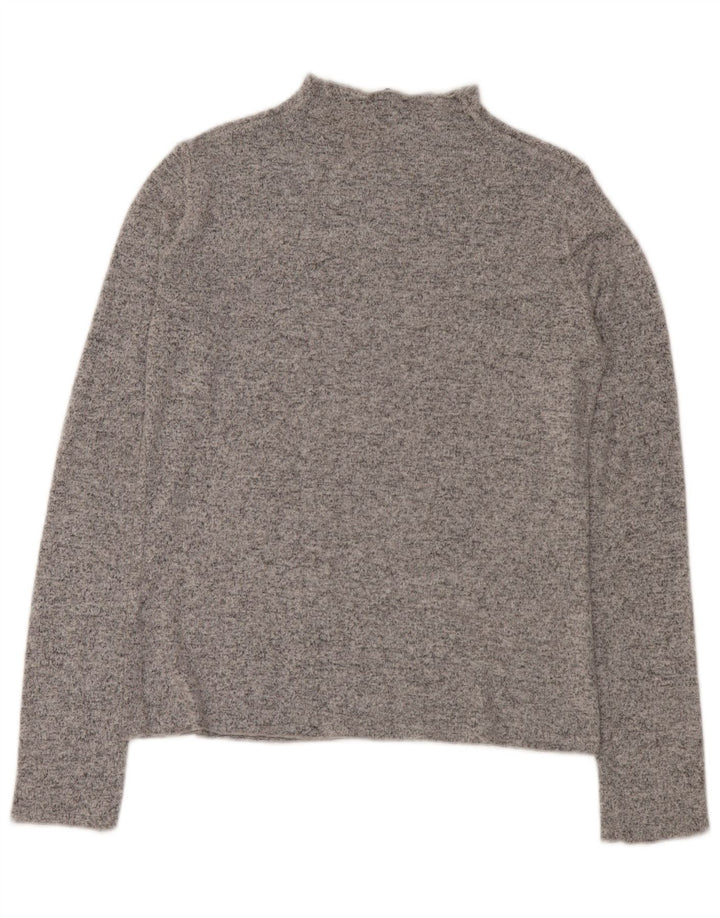 Suéter feminino Zara com gola tartaruga Reino Unido 16 grande cinza manchado