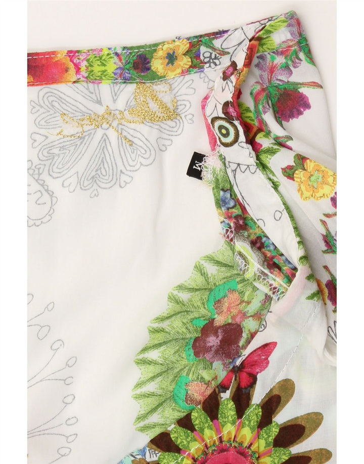 Túnica feminina Desigual manga 3/4 Reino Unido 12 médio branco floral
