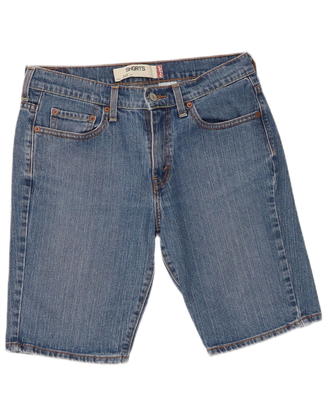 Shorts jeans feminino Levi's 515 US 8 médio W30 azul algodão
