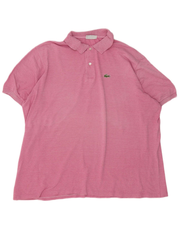 Camisa polo masculina Lacoste tamanho 8 3XL algodão manchado rosa