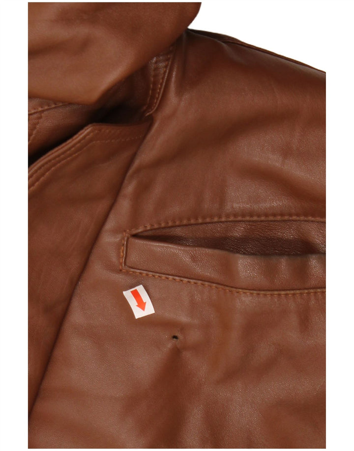 Jaqueta de couro masculina vintage UK 42 XL couro marrom