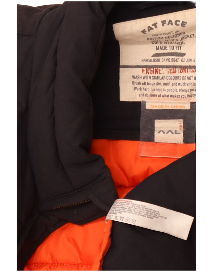 Jaqueta acolchoada masculina FAT FACE UK 44 2XL algodão preto