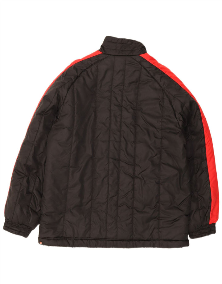 Jaqueta PUMA masculina acolchoada UK 40 grande bloco colorido preto