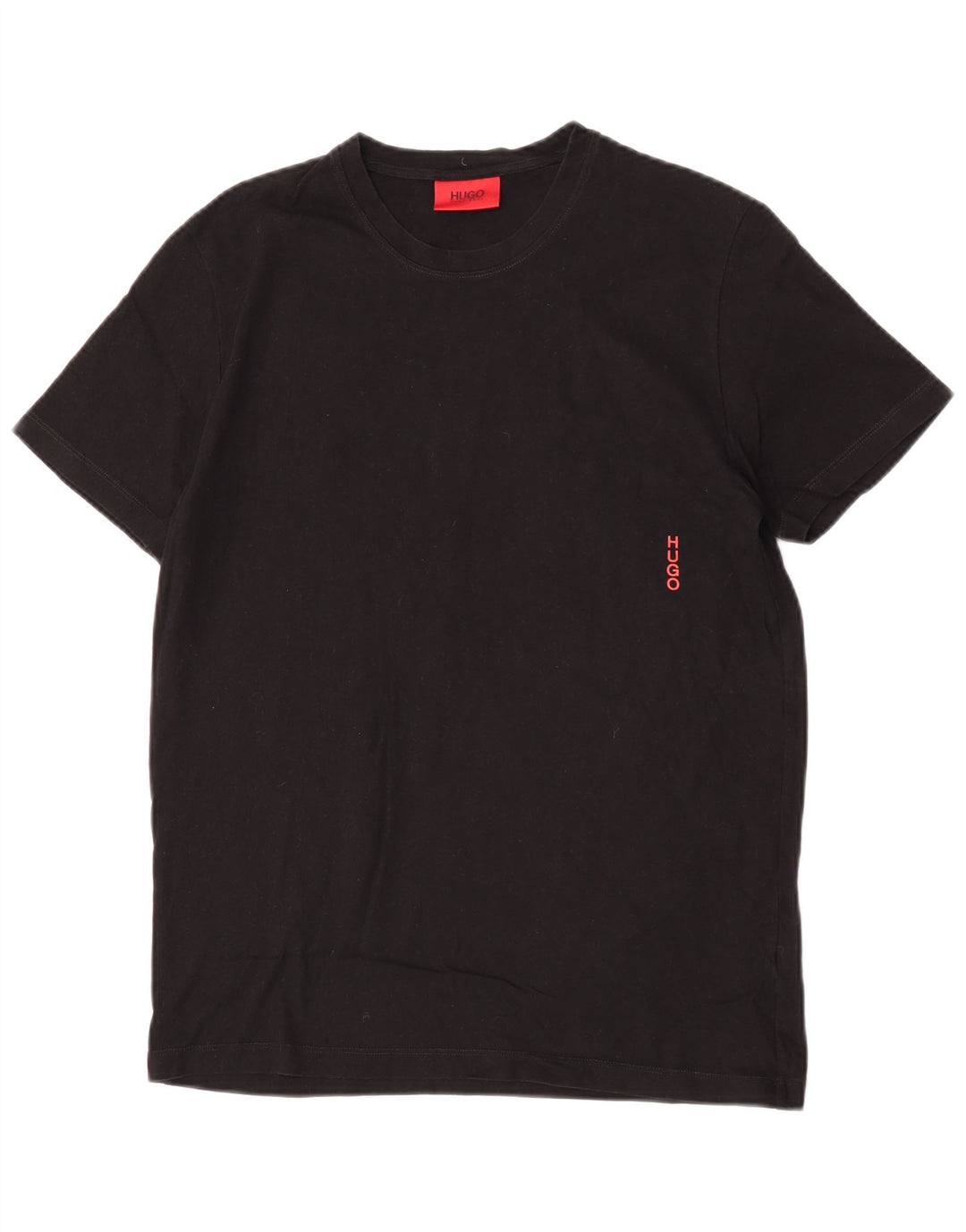 Hugo Boss Mens T-Shirt Top Pequeno Algodão Preto