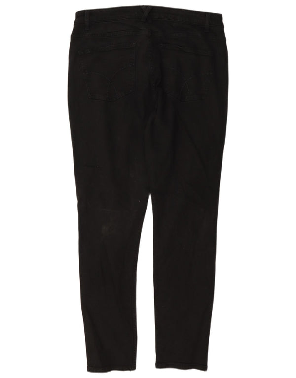 Crew Clothing Womens Skinny Jeans UK 14 Grande W34 L30 Algodão Preto