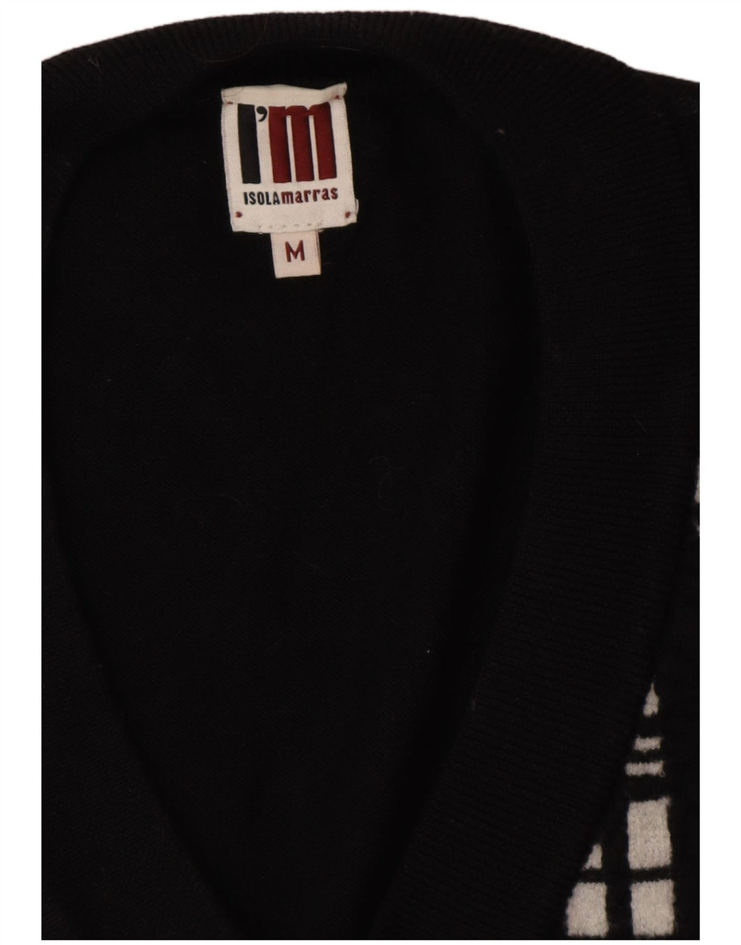 I'M ISOLA MARRAS Camiseta regata feminina com palangre UK 14 listrada preta média