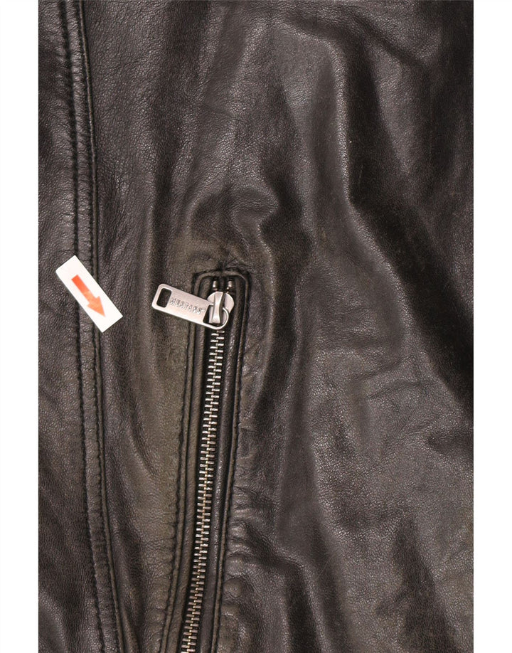 Jaqueta Mustang masculina de couro Racer UK 44 2XL couro preto