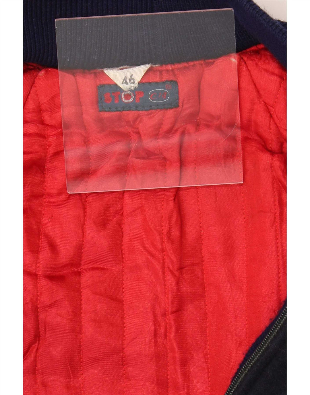 Jaqueta bomber masculina vintage IT 46 pequena lã azul marinho