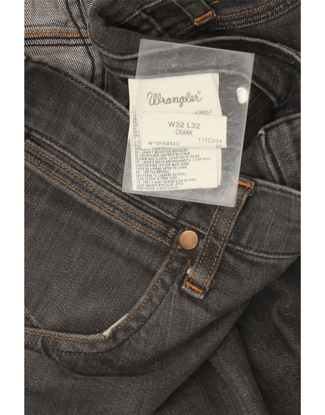 WRANGLER Masculino Crank Straight Jeans W32 L32 Algodão Cinza