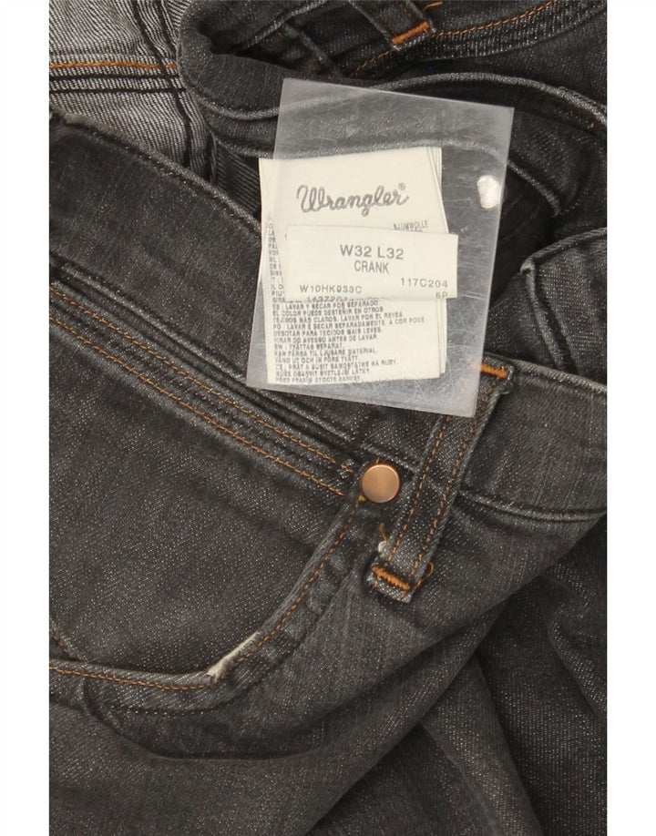 WRANGLER Masculino Crank Straight Jeans W32 L32 Algodão Cinza
