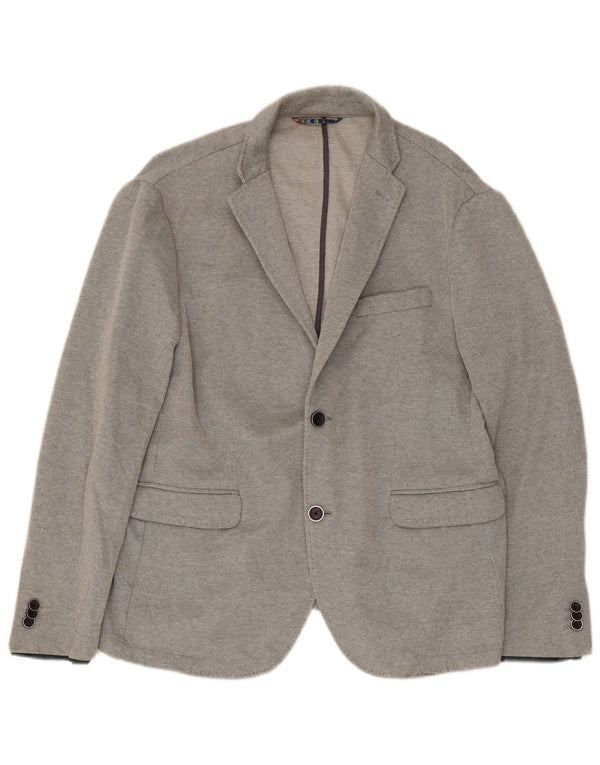 Jaqueta blazer masculina Zara com 2 botões EU 56 XL cinza poliéster