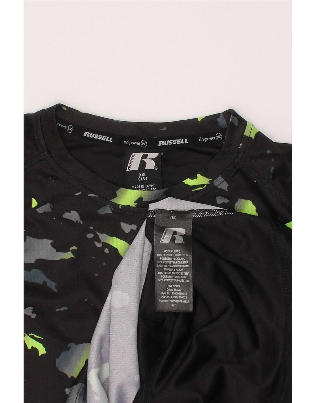 RUSSELL ATLÉTICO Boys Dri-Power Camiseta Top 15-16 Anos 2XL Preto